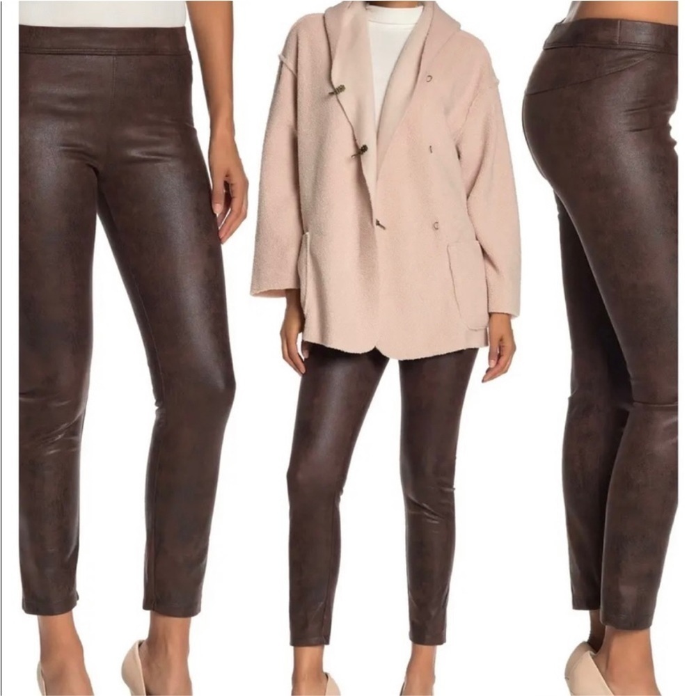 NEW! Max Studio Brown Faux Leather Skinny Pants